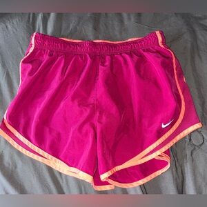 Nike Women's Magenta and Orange Athletic Shorts